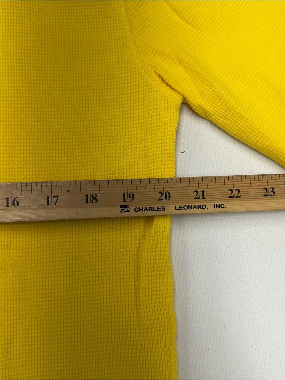 Polo Ralph Lauren Shirt Men XL Waffle Knit Thermal Heavy Cotton Crewneck Yellow